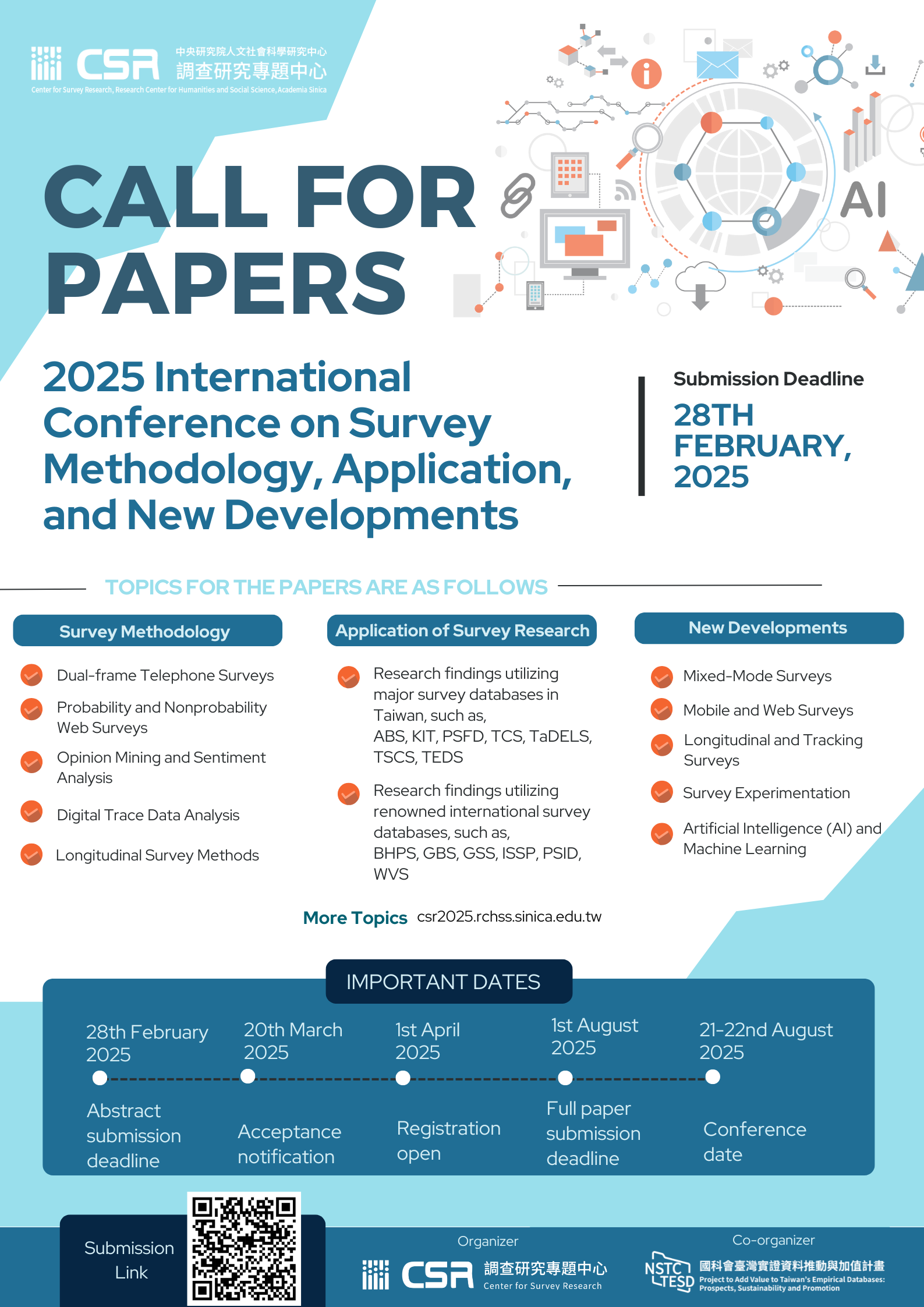 [Call for Papers] 2025 International Conference on Survey Methodology, Application, and New Developments