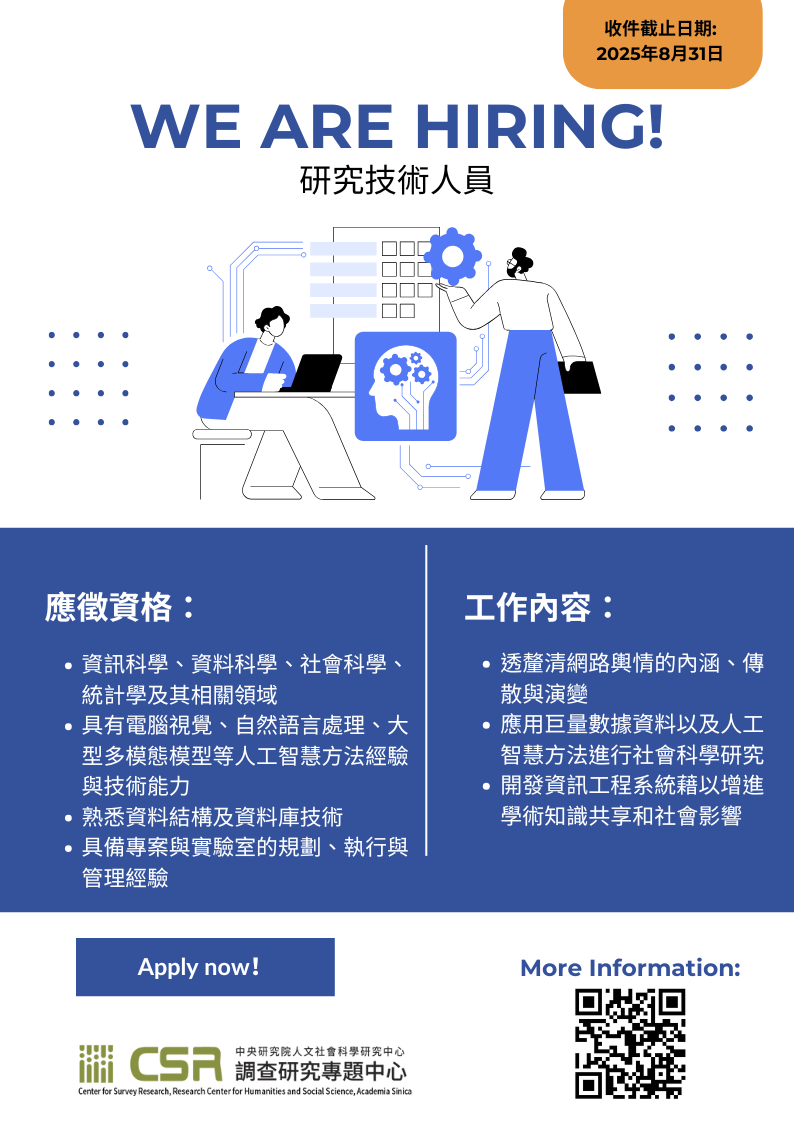 徵研究技術人員(Research Specialist)